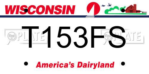 T153FS Wisconsin License Plate