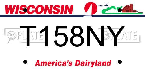 T158NY Wisconsin License Plate