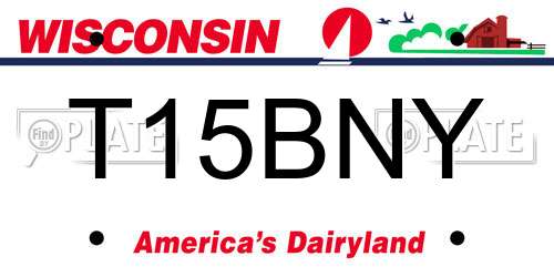 T15BNY Wisconsin License Plate