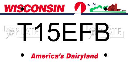 T15EFB Wisconsin License Plate