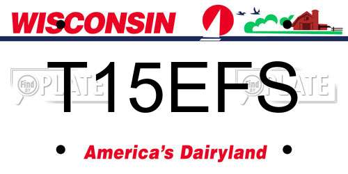 T15EFS Wisconsin License Plate