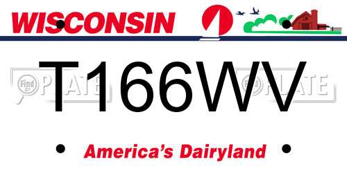 T166WV Wisconsin License Plate