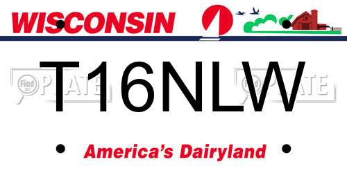T16NLW Wisconsin License Plate