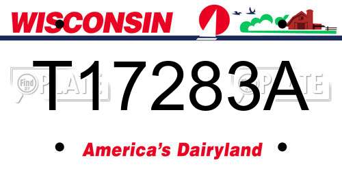 T17283A Wisconsin License Plate