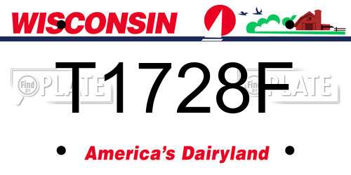 T1728F Wisconsin License Plate
