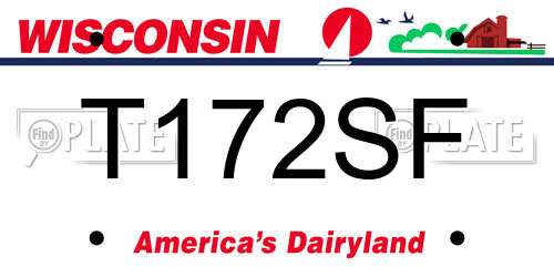T172SF Wisconsin License Plate