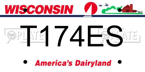 T174ES Wisconsin License Plate