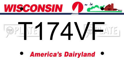 T174VF Wisconsin License Plate