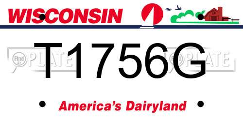T1756G Wisconsin License Plate