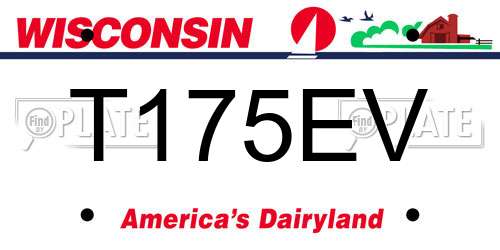 T175EV Wisconsin License Plate
