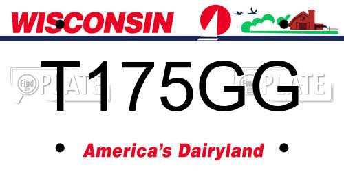 T175GG Wisconsin License Plate
