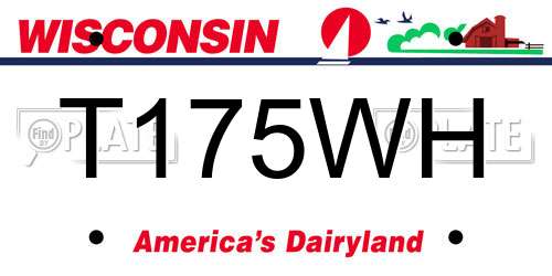 T175WH Wisconsin License Plate