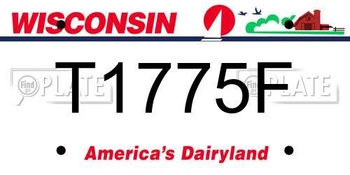 T1775F Wisconsin License Plate