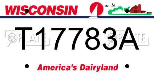 T17783A Wisconsin License Plate