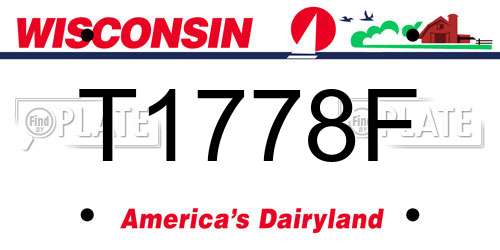 T1778F Wisconsin License Plate