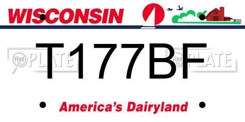 T177BF Wisconsin License Plate