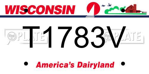 T1783V Wisconsin License Plate