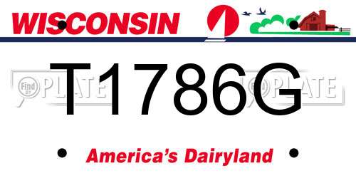 T1786G Wisconsin License Plate