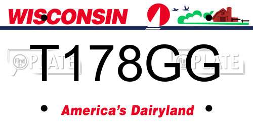 T178GG Wisconsin License Plate