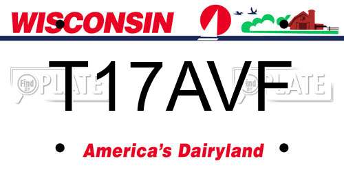 T17AVF Wisconsin License Plate