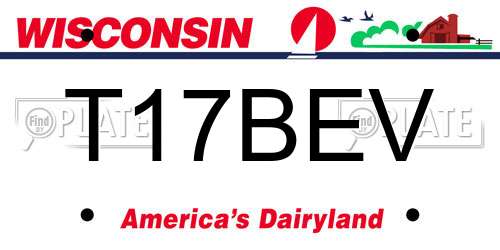 T17BEV Wisconsin License Plate