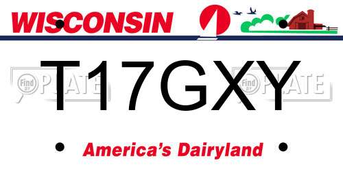 T17GXY Wisconsin License Plate