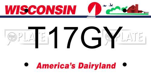 T17GY Wisconsin License Plate