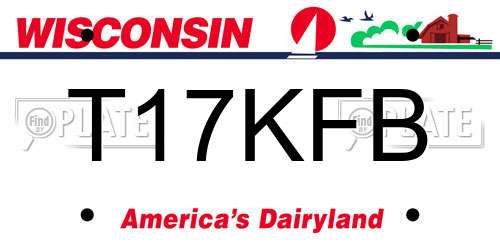 T17KFB Wisconsin License Plate