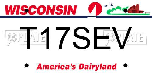 T17SEV Wisconsin License Plate