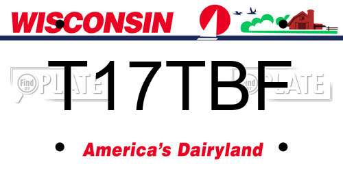 T17TBF Wisconsin License Plate