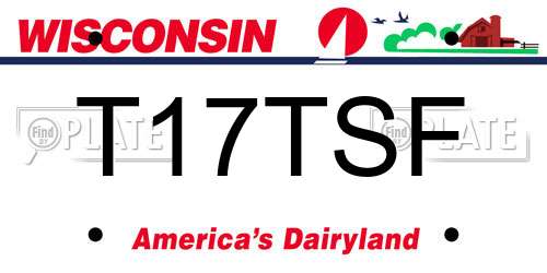 T17TSF Wisconsin License Plate