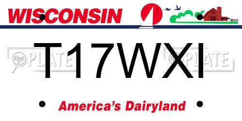 T17WXI Wisconsin License Plate