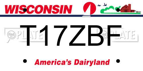 T17ZBF Wisconsin License Plate
