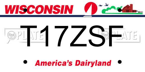T17ZSF Wisconsin License Plate