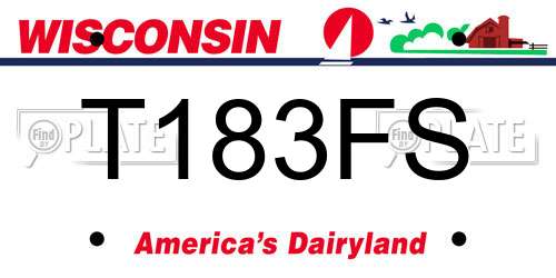 T183FS Wisconsin License Plate