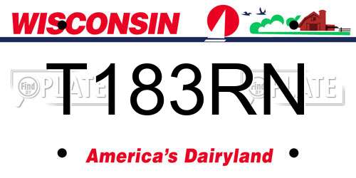 T183RN Wisconsin License Plate