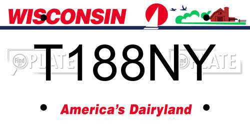 T188NY Wisconsin License Plate