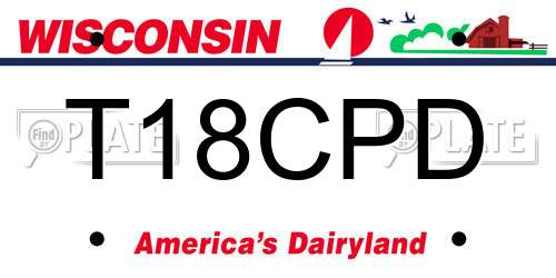 T18CPD Wisconsin License Plate