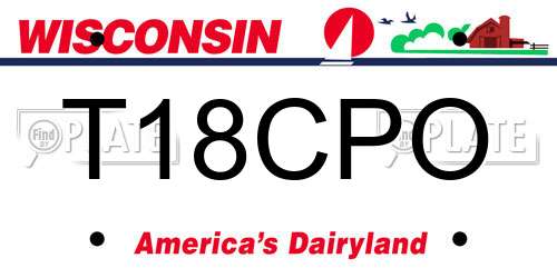 T18CPO Wisconsin License Plate