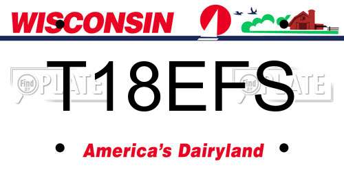 T18EFS Wisconsin License Plate