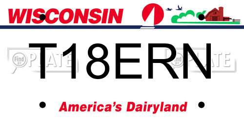 T18ERN Wisconsin License Plate