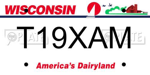 T19XAM Wisconsin License Plate