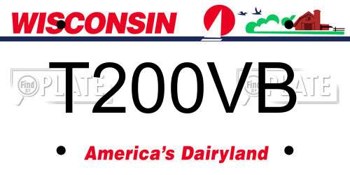 T200VB Wisconsin License Plate