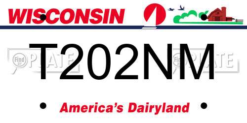 T202NM Wisconsin License Plate