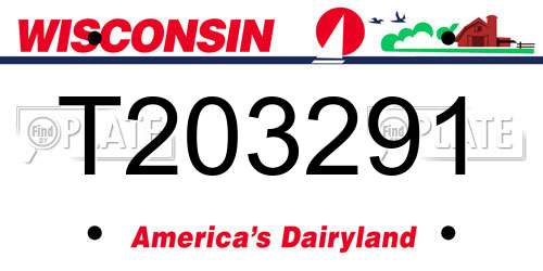 T203291 Wisconsin License Plate