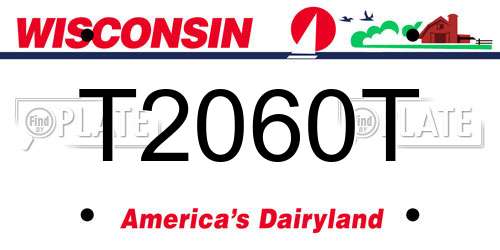 T2060T Wisconsin License Plate