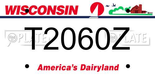 T2060Z Wisconsin License Plate