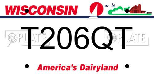 T206QT Wisconsin License Plate