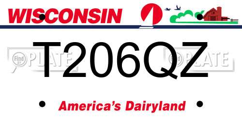 T206QZ Wisconsin License Plate