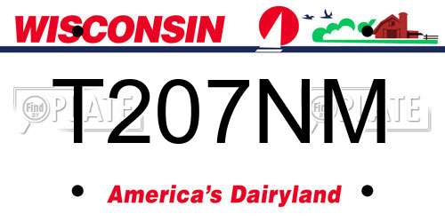 T207NM Wisconsin License Plate